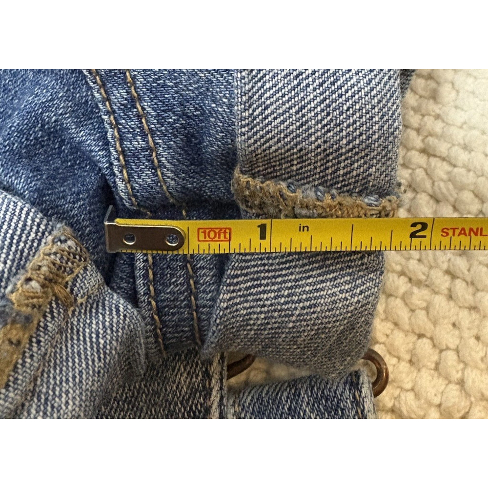 Old Navy Women’s Denim Overalls Shorts Medium Stretch Blue Jean Bib Cuffed - Picture 8 of 10
